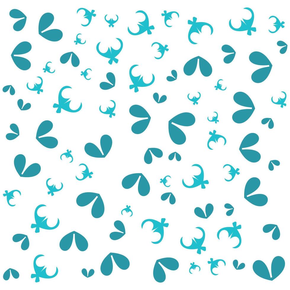 Teal Abstract Shapes on White Background vector