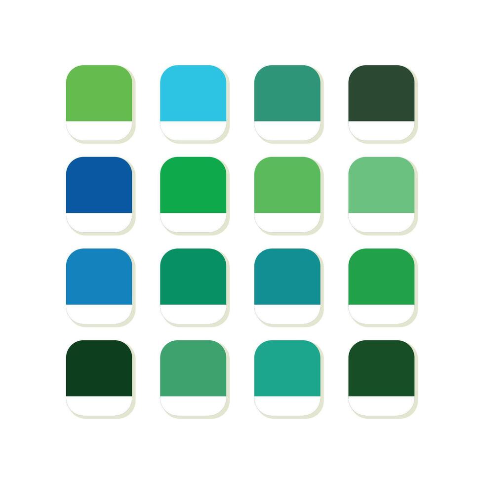 Color Palette Collection Shades of Green and Blue vector