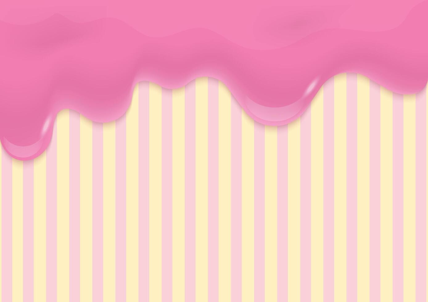 Glazed strawberry cream on striped background vector