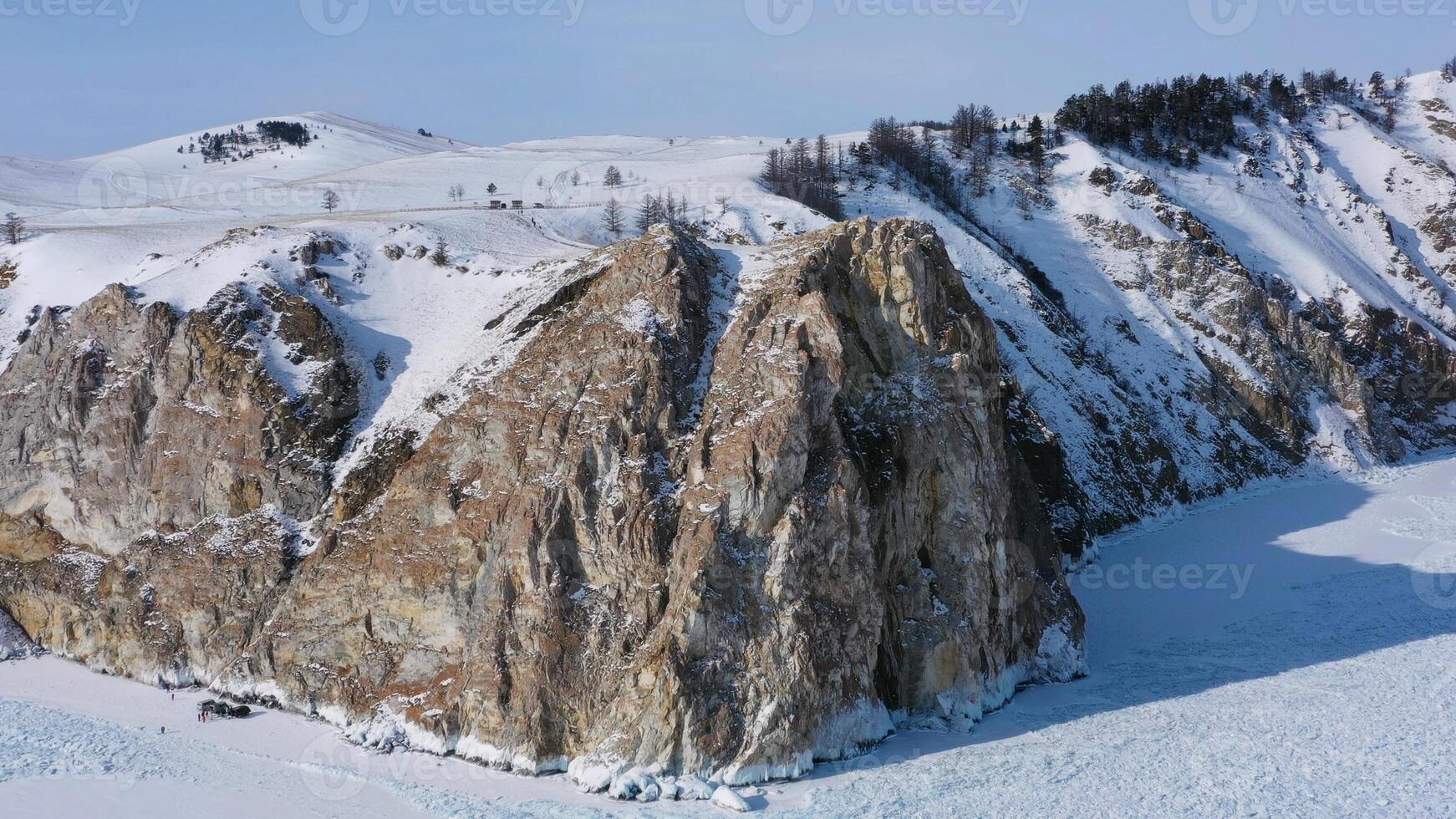 Rock cape on Baikal lake photo