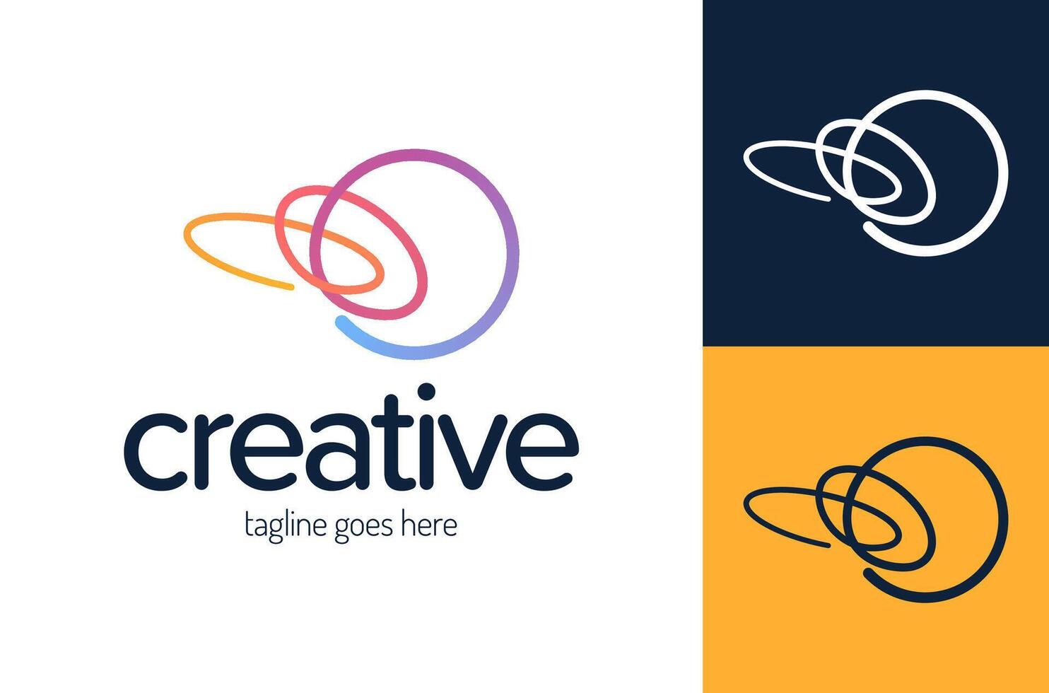 creative dynamic circle logo. Abstract logo from colorful circles. Universal waves rotation sign. Creative tech science symbol. illustration vector