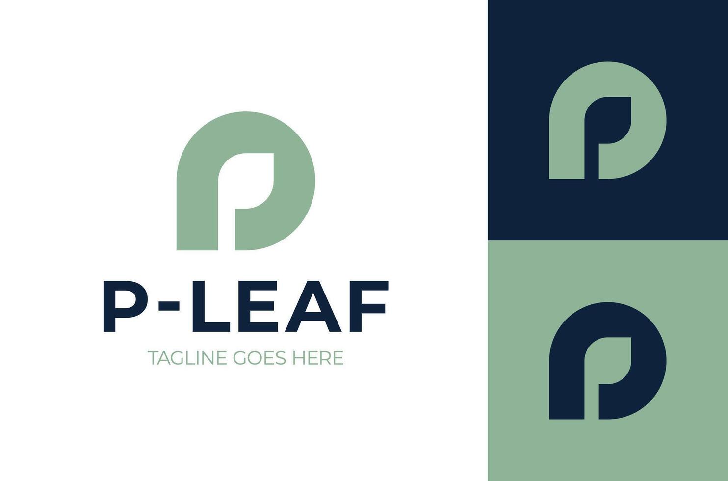 Minimal Letter P eco leaves logo icon design template elements. Plant Leaf Logo Design. Creative Idea logos designs illustration template vector