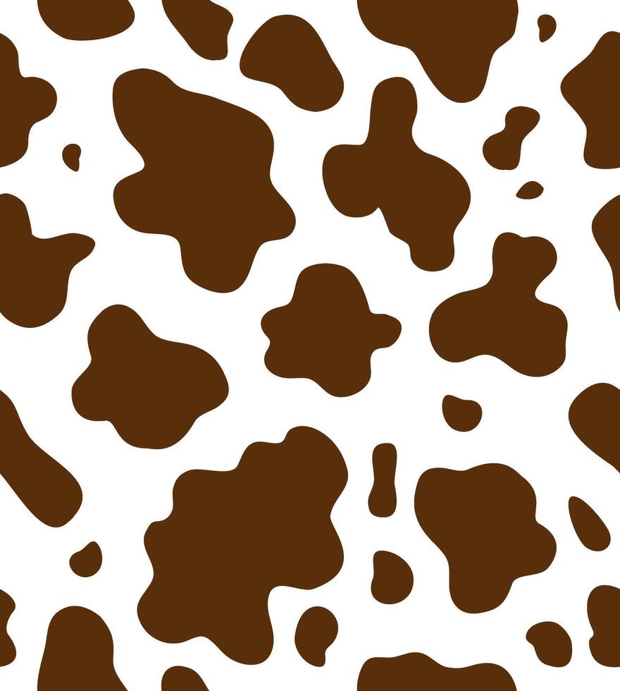 Seamless pattern of cow fur print isolated on white vector
