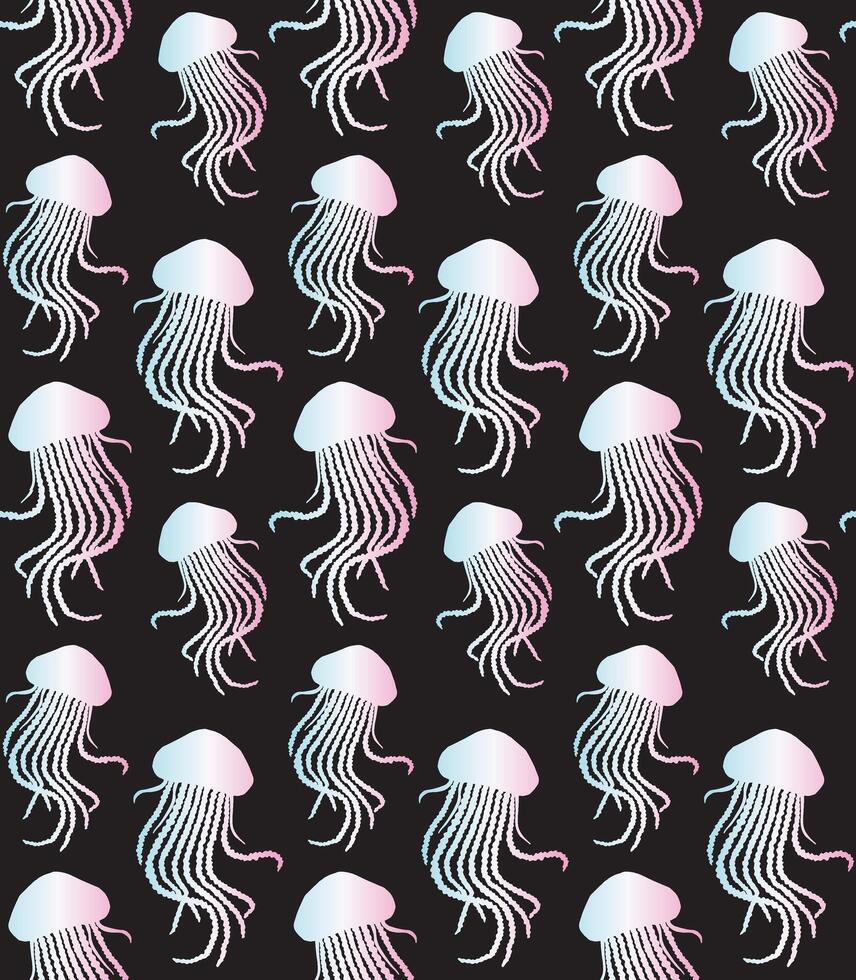 Seamless pattern of hand drawn doodle sketch jelly fish isolated on background vector