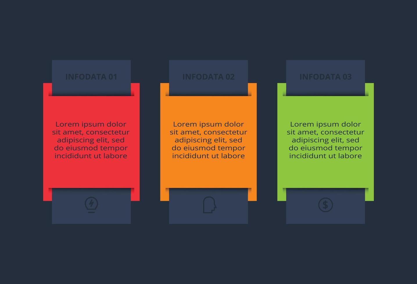 Workflow concept for infographic with 3 options, parts or processes. Business data visualization. vector