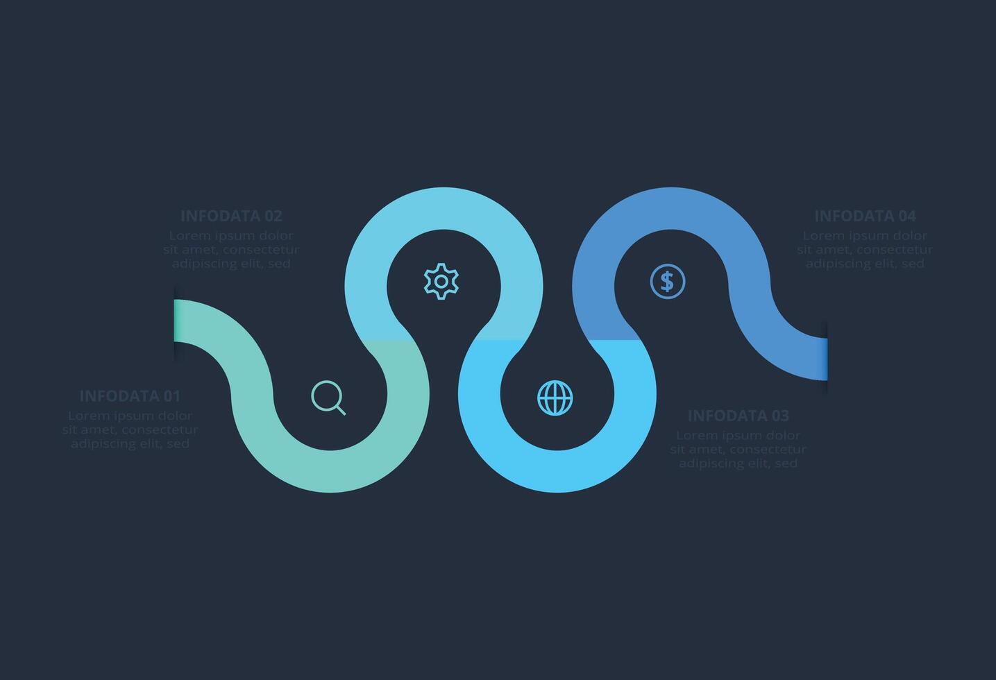 Workflow concept for infographic with 4 steps, parts or processes. vector