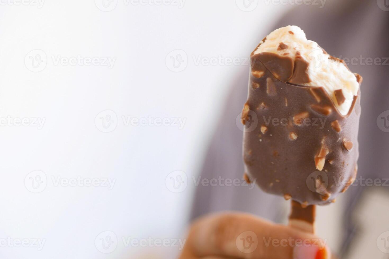 Delicious ice cream treat enjoyed on a warm day outdoors photo