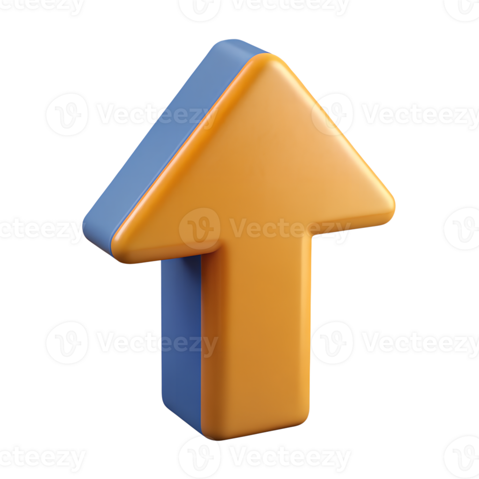 Orange 3D Up Arrow png