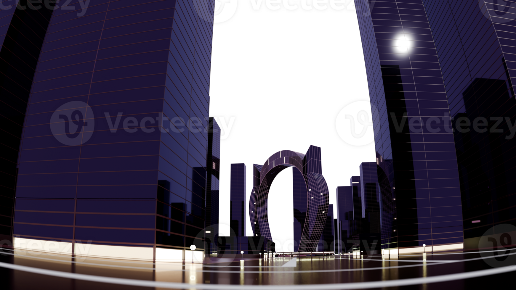 A cityscape with skyscrapers and night lights png