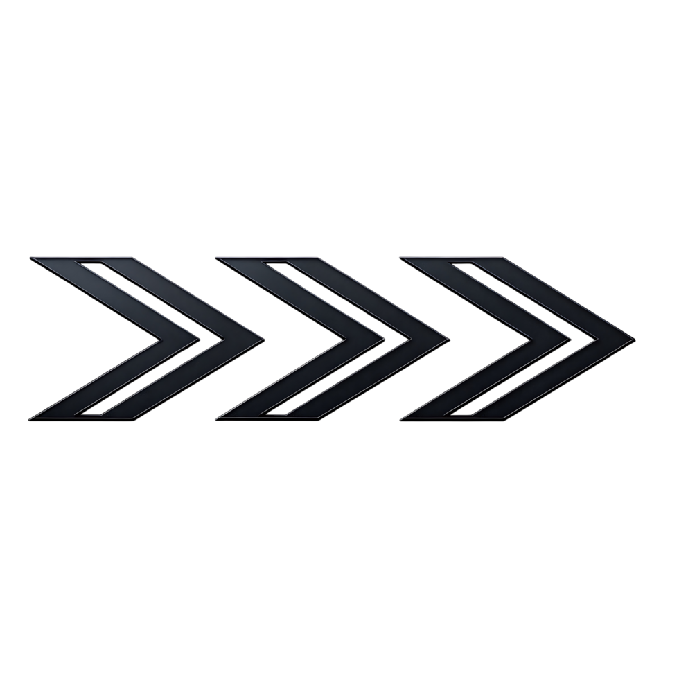 Triple dark arrow icon isolated on transparent background png