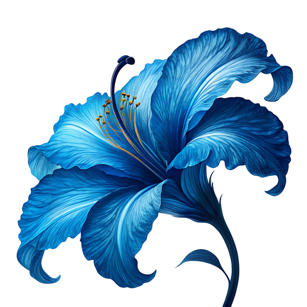 Vibrant blue flower illustration isolated png