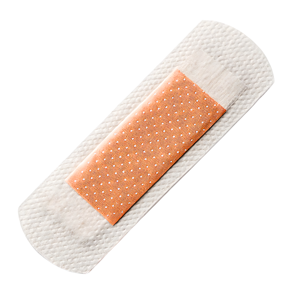 Orange band aid adhesive plaster isolated png