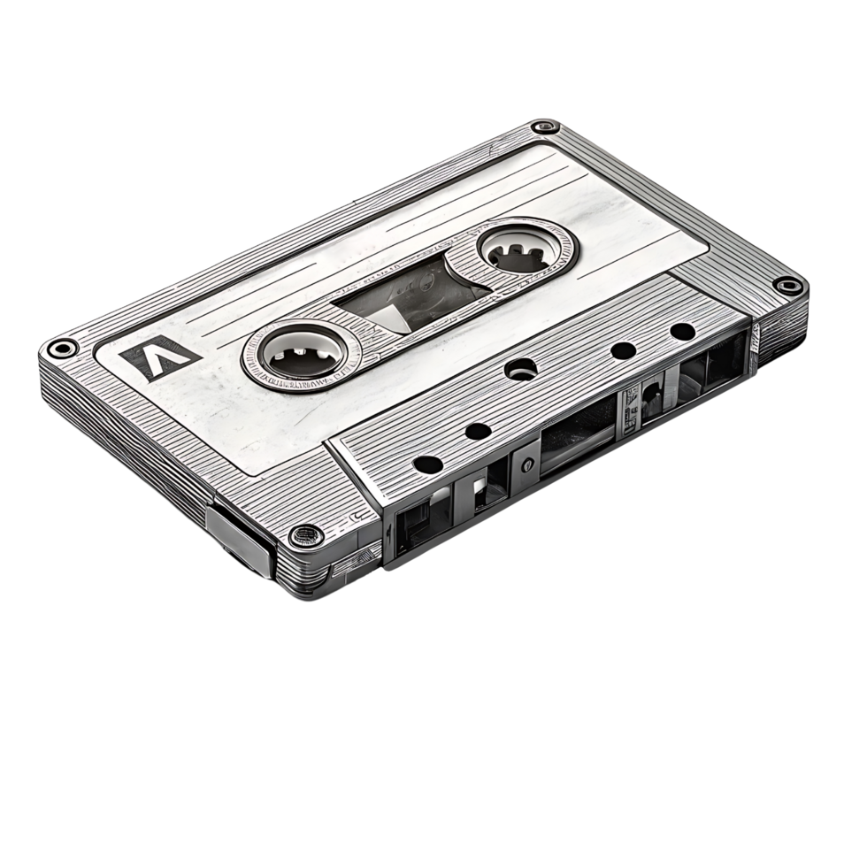 Vintage audio cassette tape isolated png
