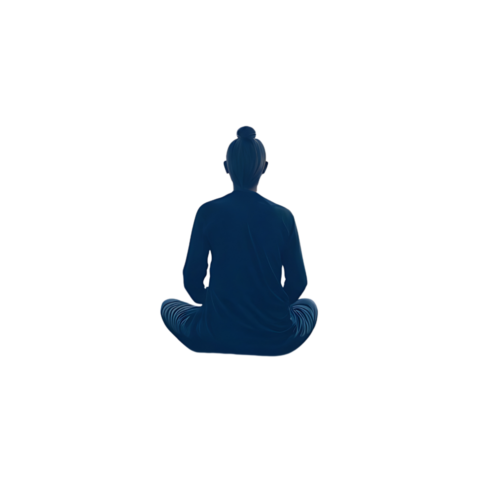 Woman in lotus position meditation pose isolated on transparent background png