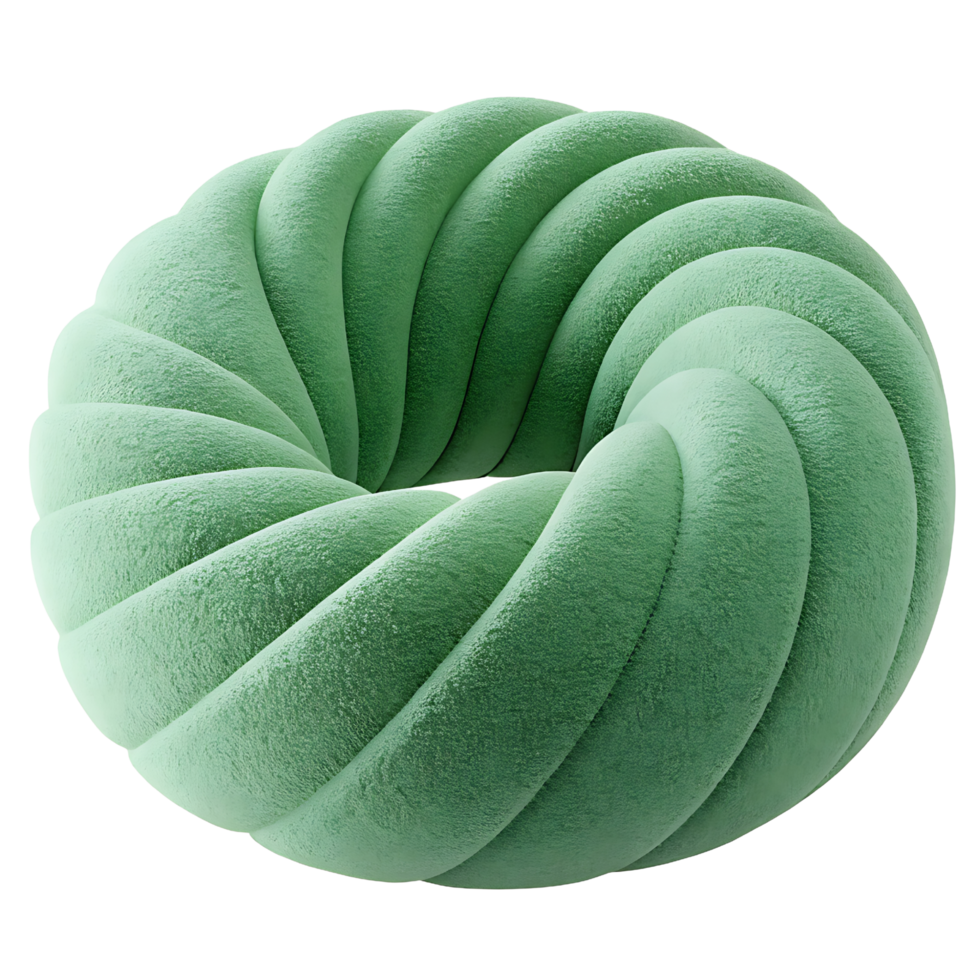 Abstract green torus shape isolated png