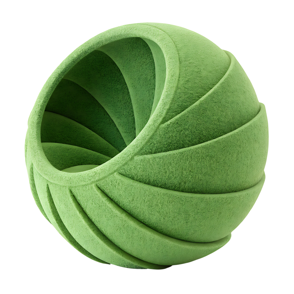 Abstract green swirl sphere isolated png