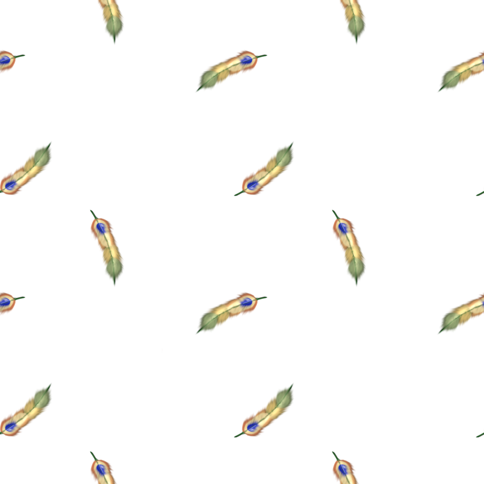 Elegant Peacock Feather Pattern on Black png
