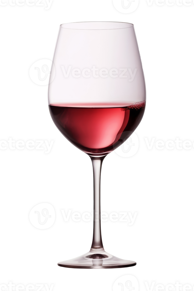 Red wine in a glass with a long stem. Vertical image png