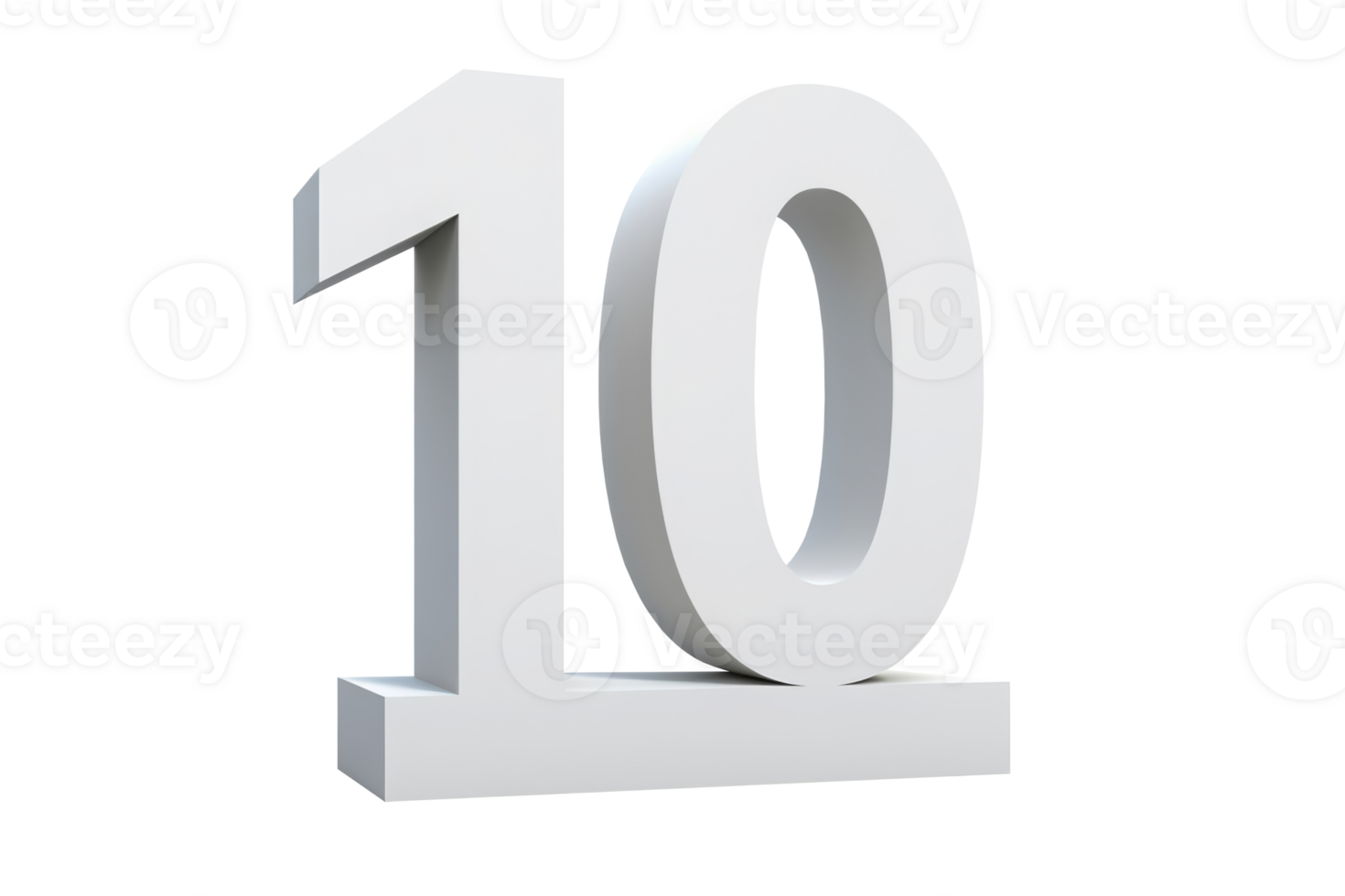 Number ten on line or pedestal. White color. png