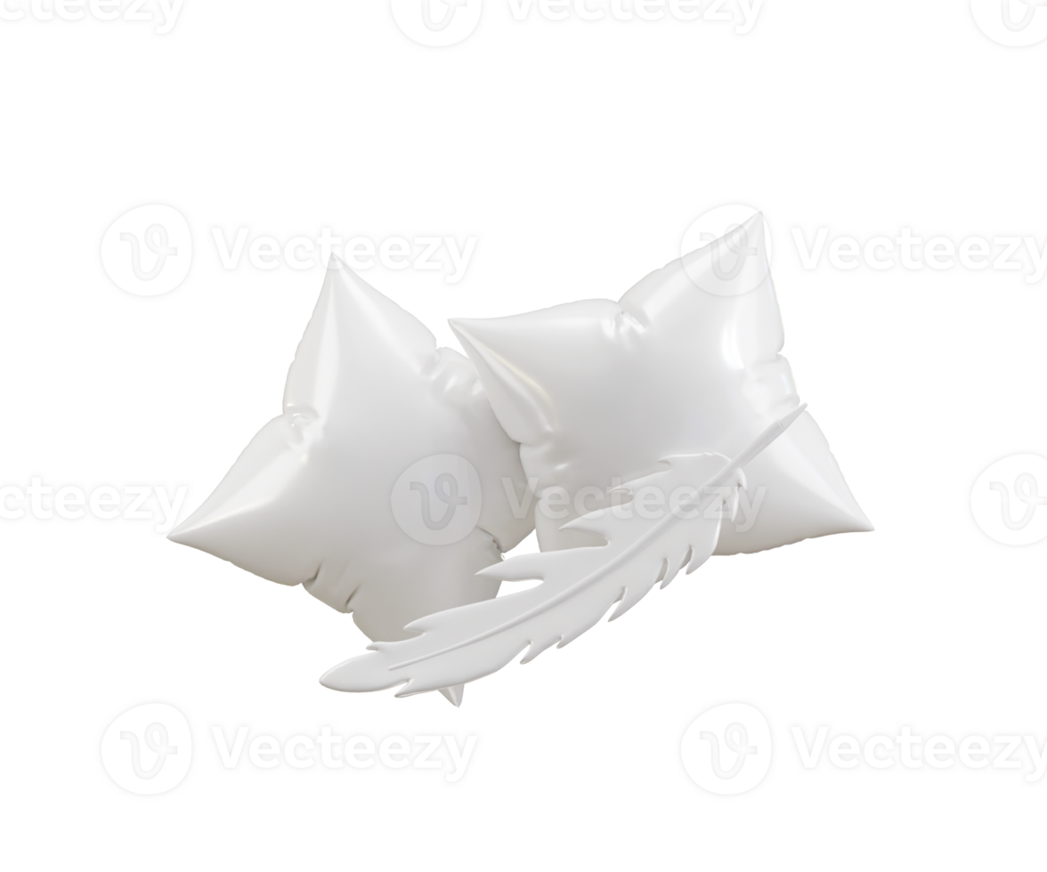 two white pillows with feather png
