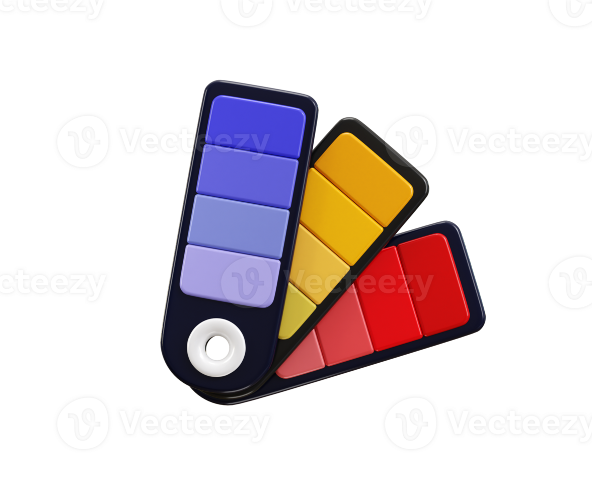 Color palette icon 3d render concept of graphic design element png