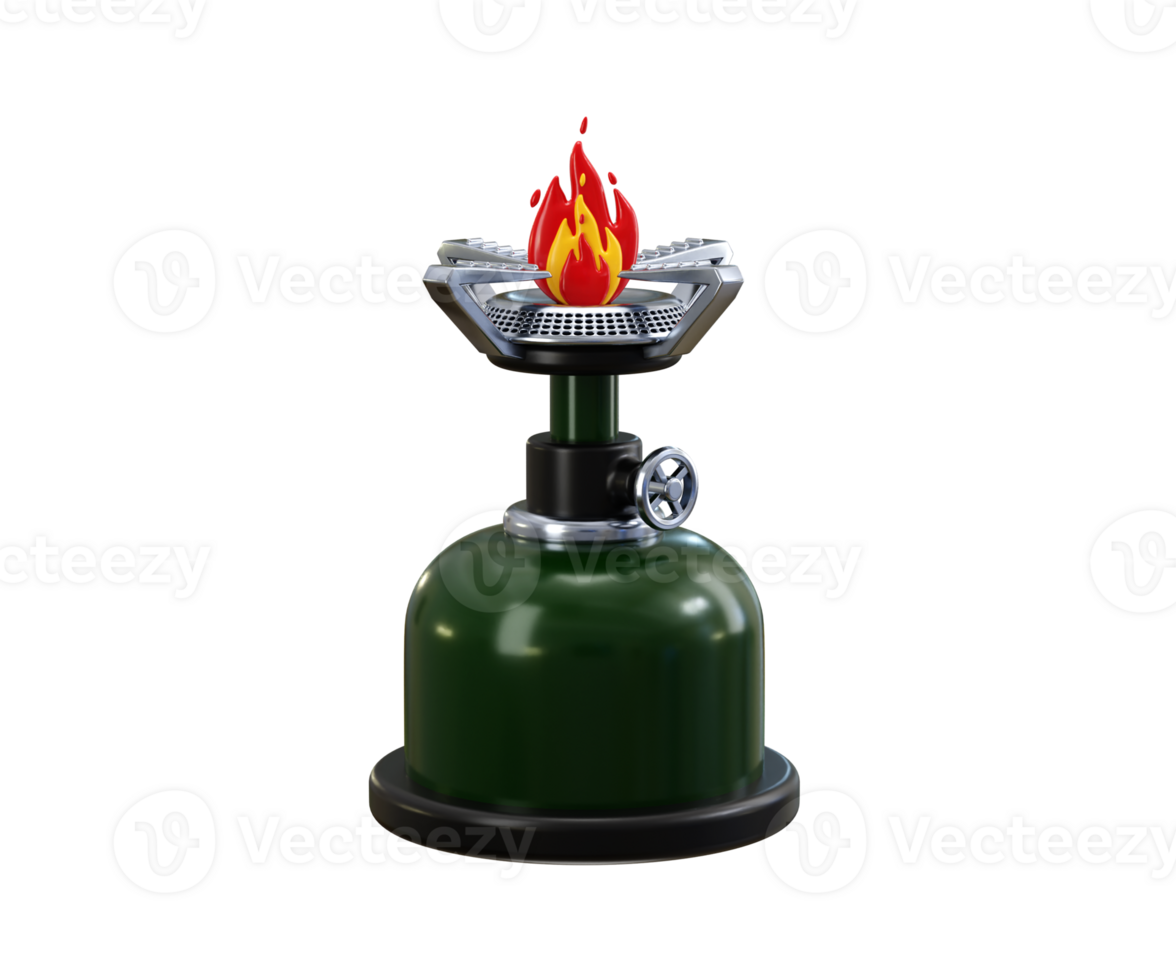 Camping stove icon 3d render concept of travel cooking gas stove icon illustration png