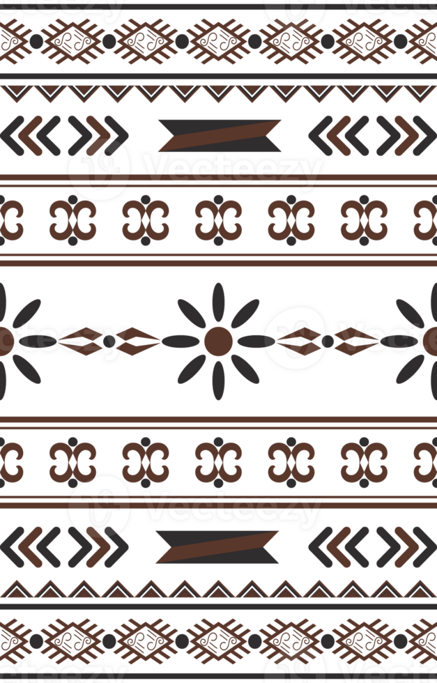 Ethnic seamless pattern, brown fabric border, fabric pattern, transparent background for wallpaper decoration png
