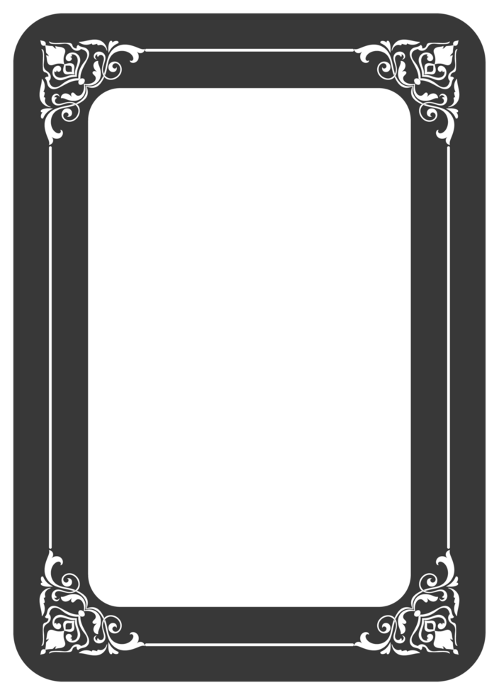 Black and white frame, vintage frame, label frame, transparent background card frame png