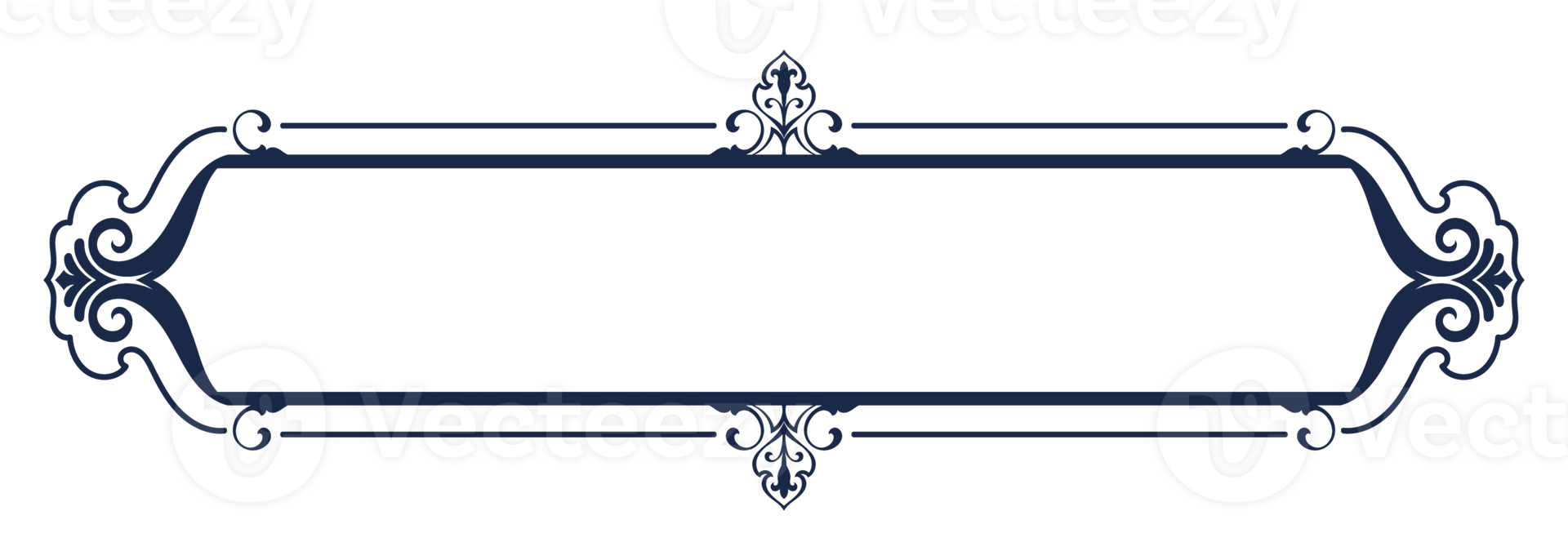 Blue frame, vintage Thai pattern, vintage name tag with text, transparent background png