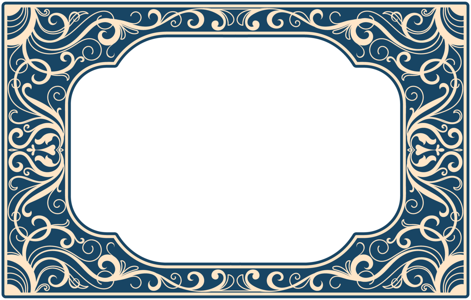Vintage Floral Blank Card Template with Ornate Ornaments, Abstract, Antique, Art Deco, Art Nouveau, Transparent Background png