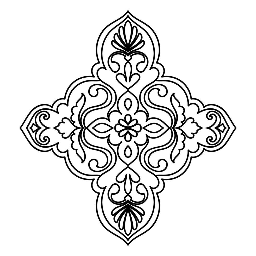 Abstract pattern for carpet line design, tattoo element vector