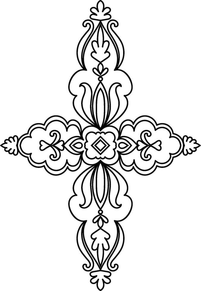 Carpet composition lines, black lines graphic elements vector