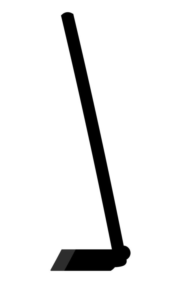 Hoe for digging the soil, black shadow hoe icon, agricultural equipment vector