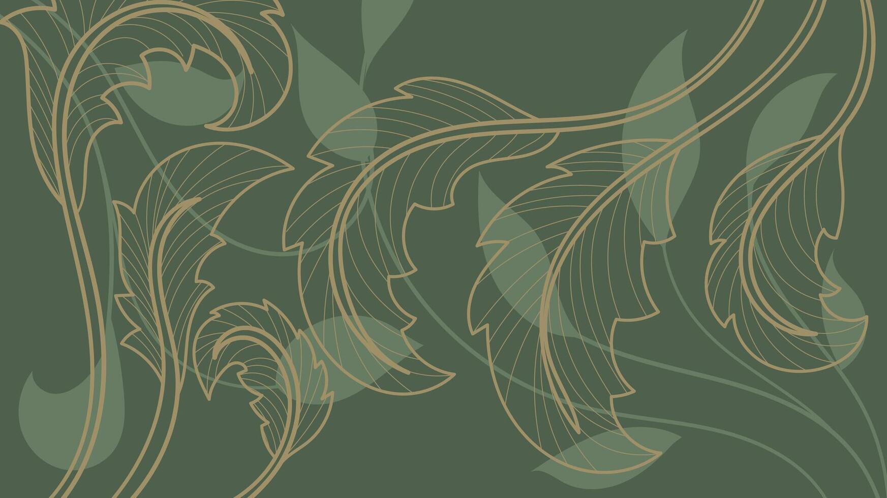 Leaf background, green scene, abstract leaf decoration vector