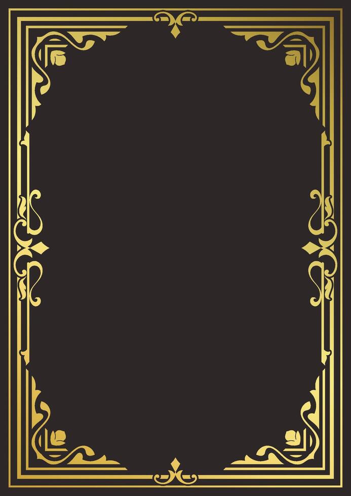 Gold frame, luxurious gold, wedding border, wedding card vector