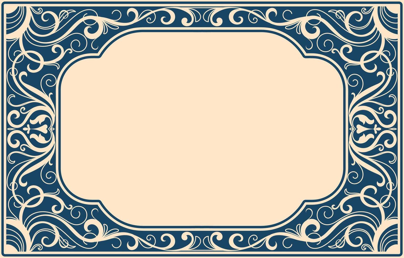 Vintage Floral Blank Card Template with Ornate Ornaments Abstract, Antique, Art Deco, Art Nouveau vector