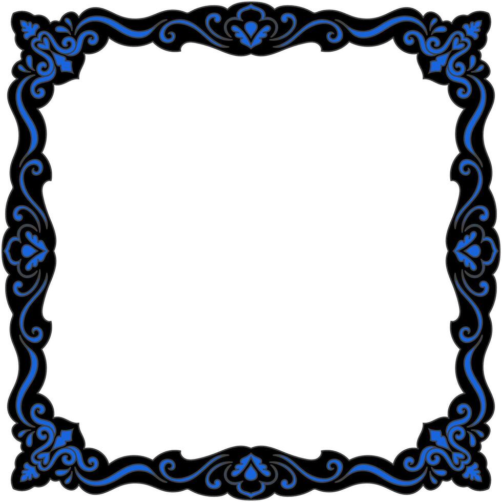 Blue Frame Vintage Square Picture Frame vector