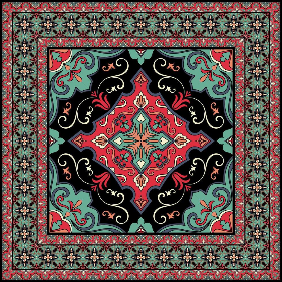 Carpet, Scarf for Vintage Abstract Pattern, Red Mat Pattern vector
