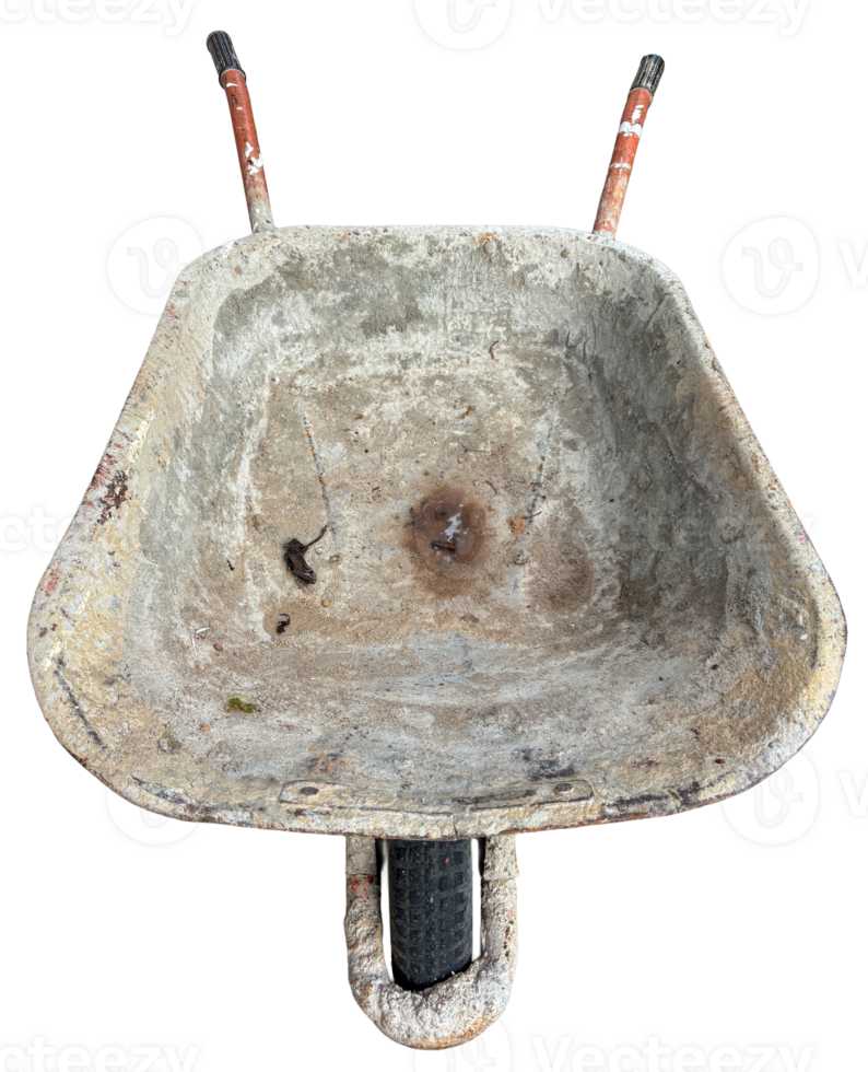 Front View of Rusty Old Wheelbarrow png