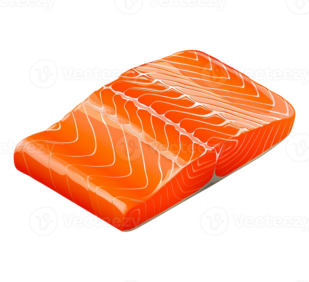 Orange raw salmon meat closeup png