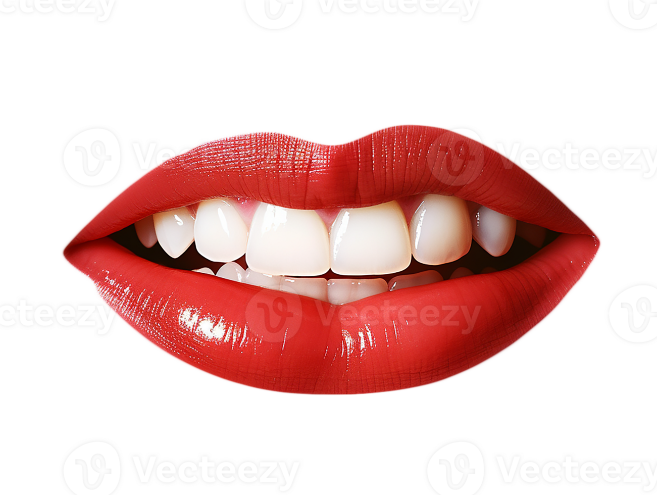 a red lips with white teeth on a transparent background png