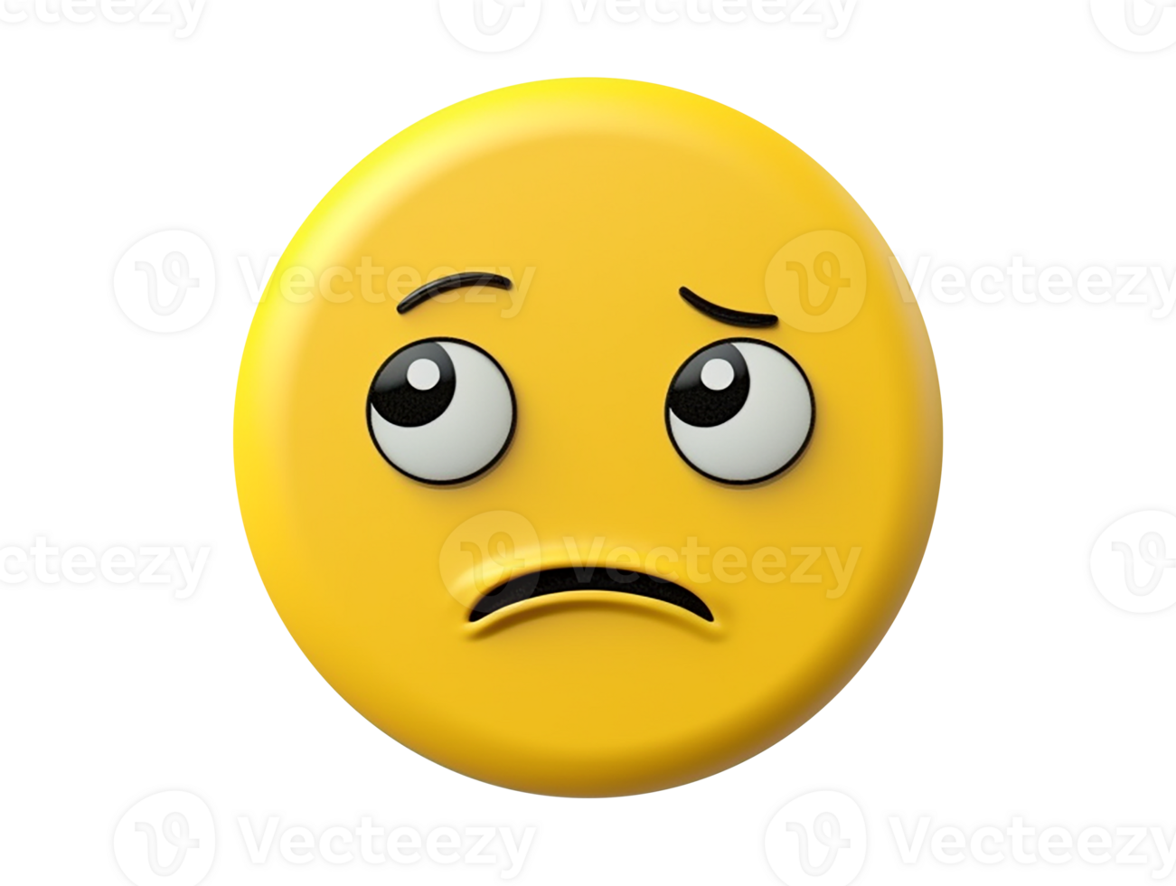 Single sad emoji with transparent background png
