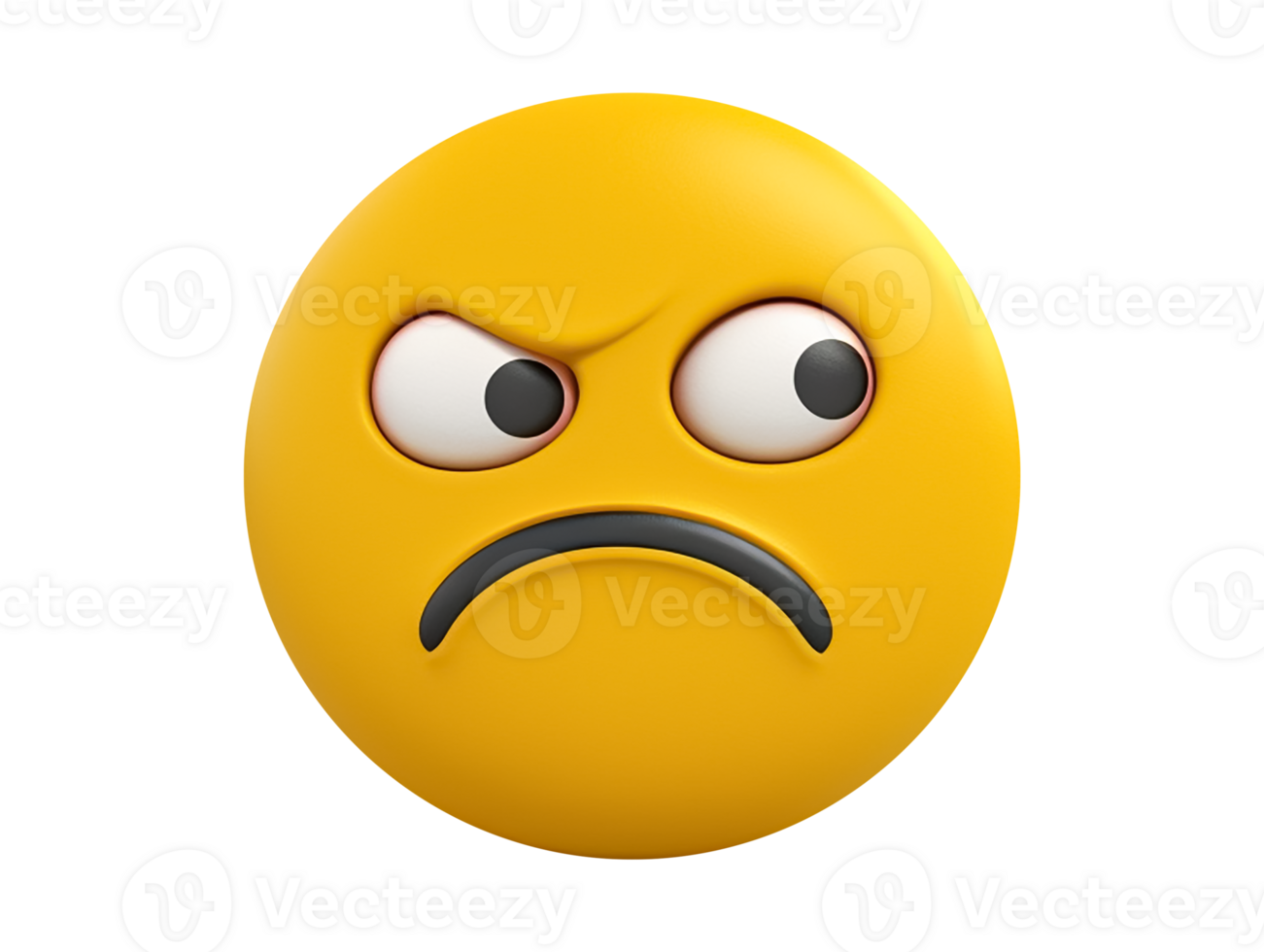 Unhappy emoticon with frown expression png