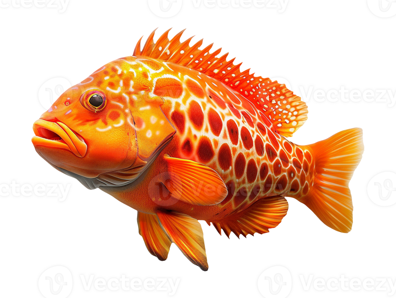 Brightly Colored Fish with Unique Pattern png