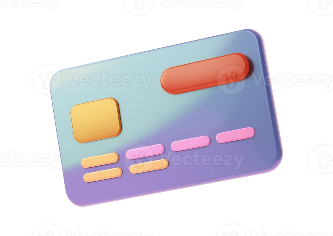 Colorful Payment Card Icon with 3D Effect png