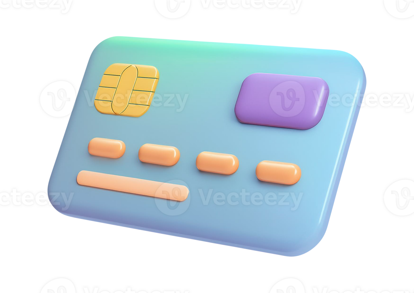 Shiny Credit Card Icon with 3D Perspective png