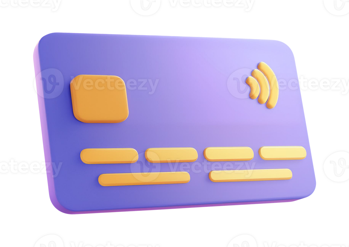 Plastic Payment Card Illustration with 3D Look png