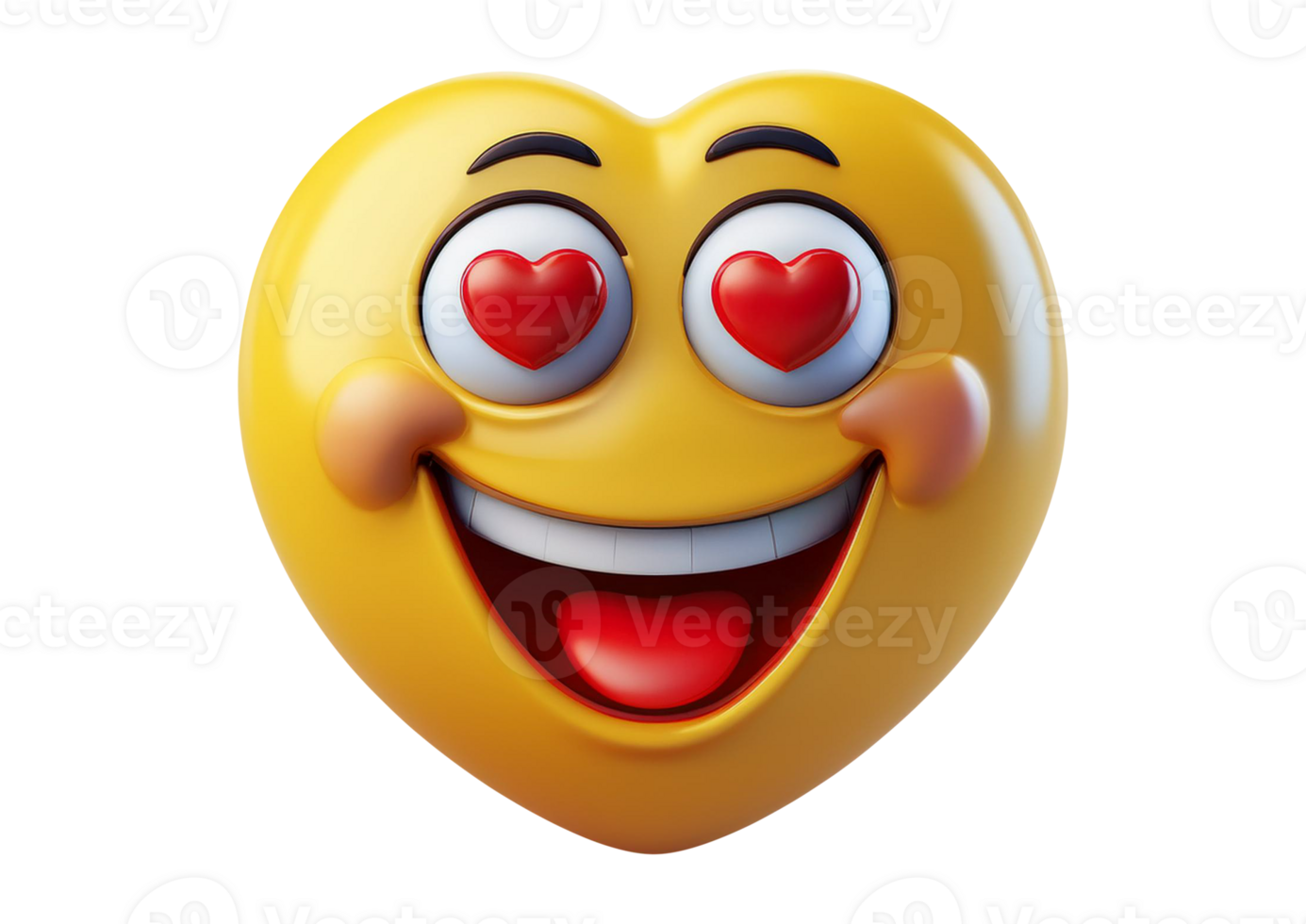 Yellow Emoji Smiling Deeply in Love png