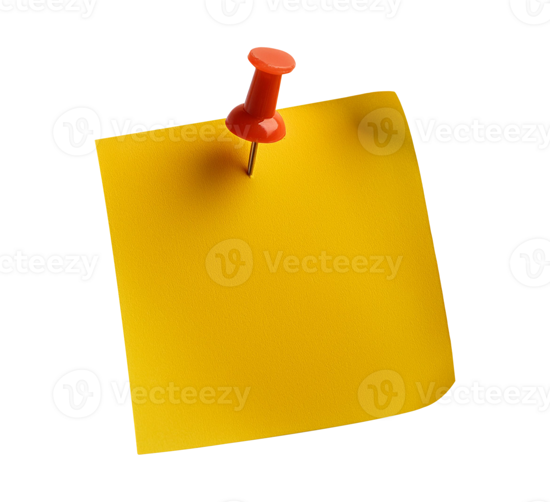 Reminder Note Isolated with Red Tack png