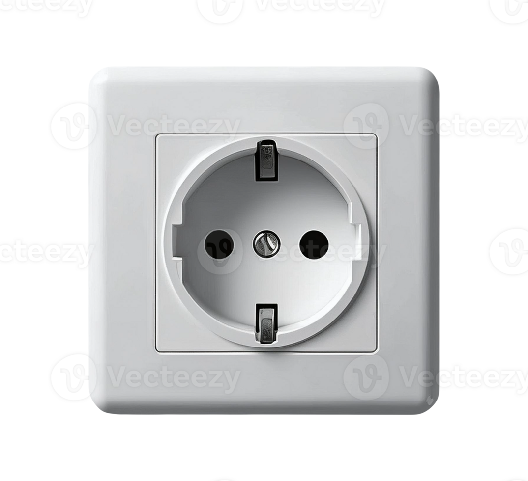 A white electrical socket with two holes on the side png
